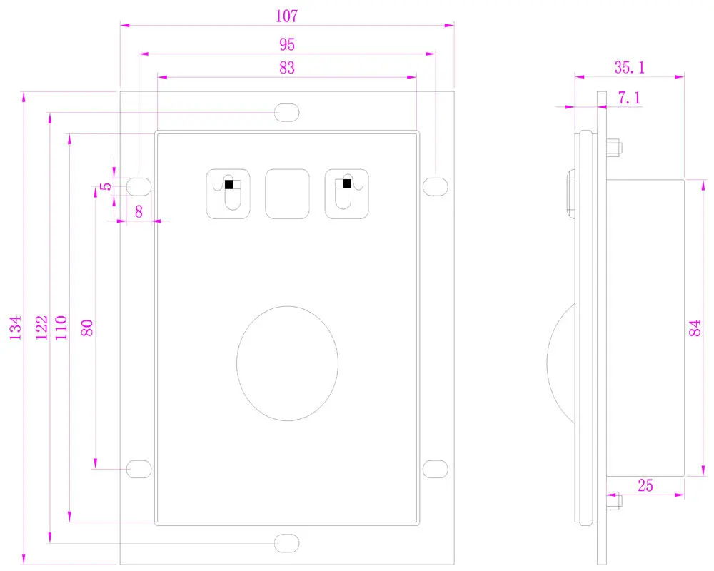 OEM ODM доступны 36 мм черная Механическая трекбол мышь с креплением на панель PS2 USB интерфейс