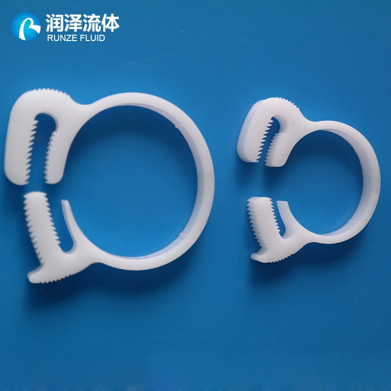 Double Toothed Jaw Ratchet Type Plastic Tubing Hose Clamp