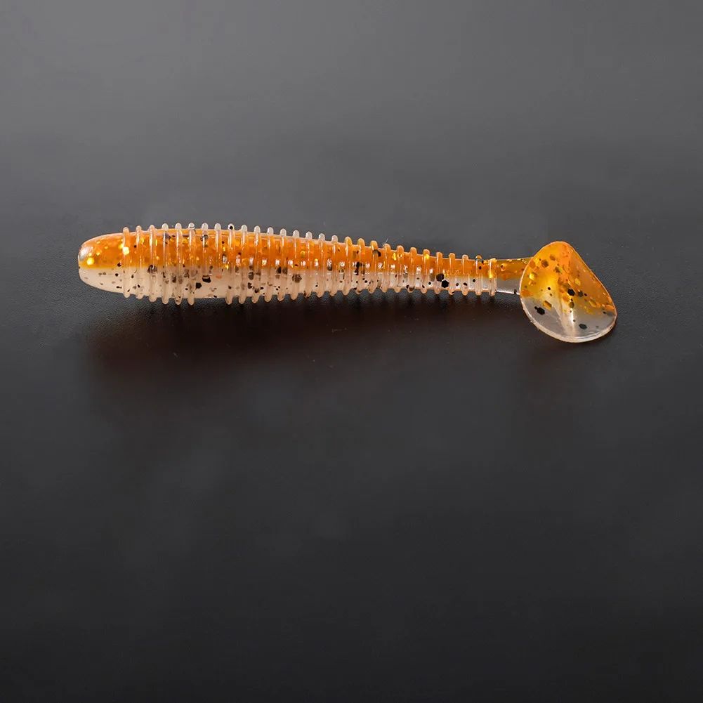 Wholesale OEM 70mm 3g Freshwater Rubber PVC Soft Bait Fishing Lure Bass Classic Paddle T Tail Worm