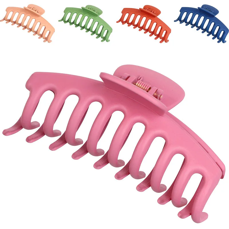 Korean Version Of The Hot New 11cm Large Grab Clip Color Frosted Adult Bath Ponytail Clip Joker Hairpin