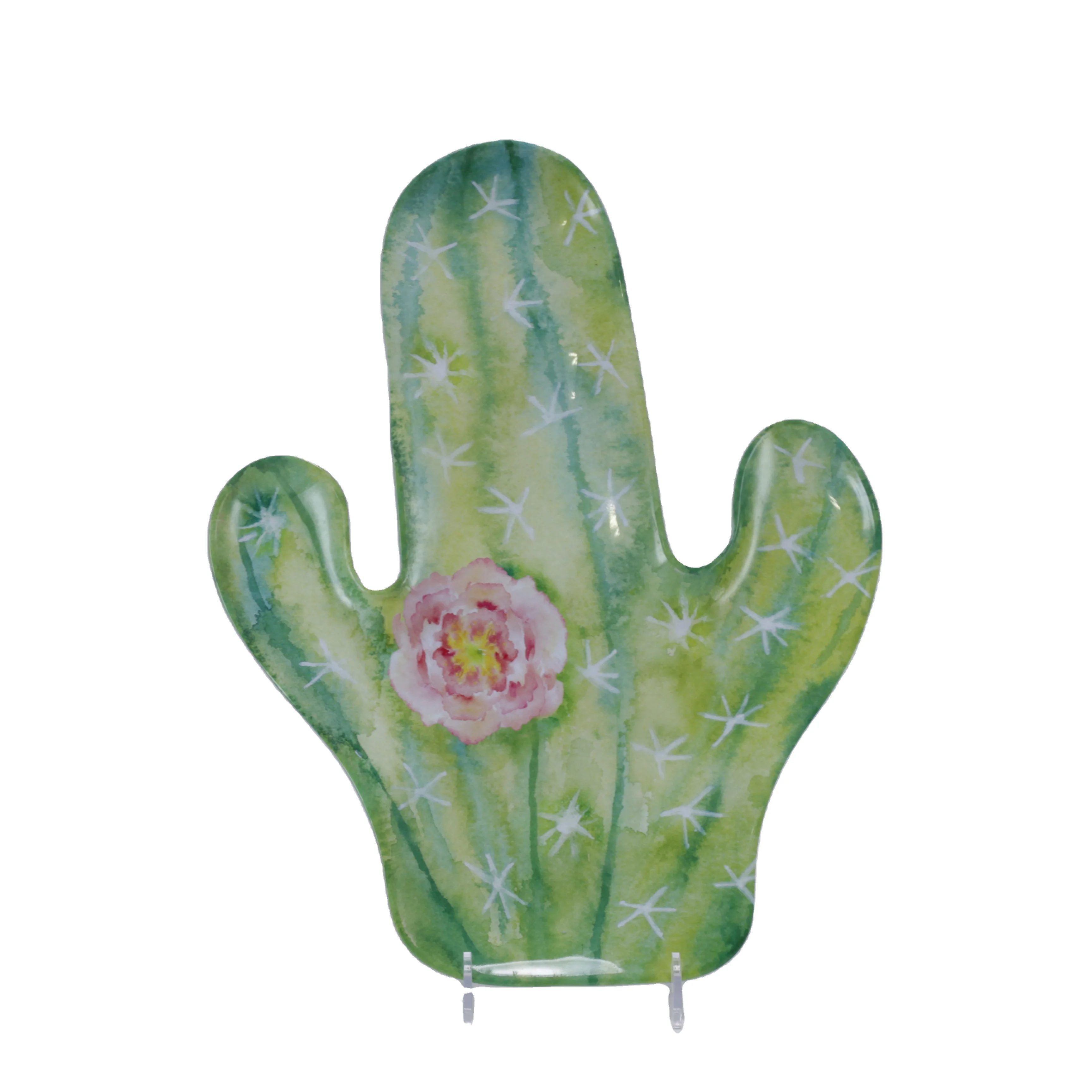 14 inch unbreakable green color leaf shape melamine platter melamine serving tray