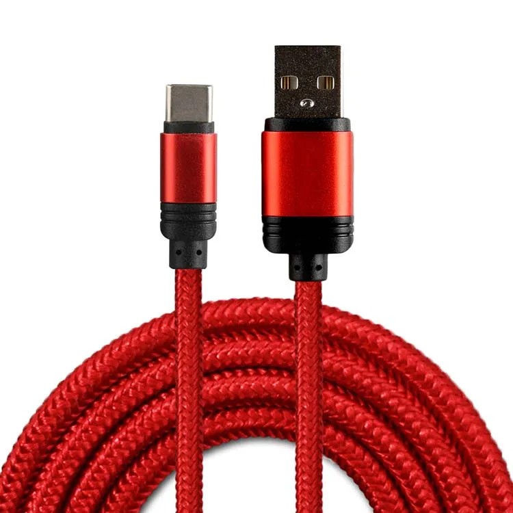 Nylon braided black/red/blue/white multicolor 1M 2A micro android USB cable charger