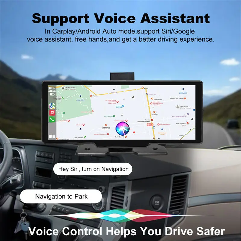 Автомобильный экран с видеорегистратором портативный CarPlay Android Auto Monitor Dual DVR 1080P задняя камера Универсальный