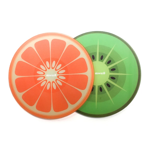 kitchen SW2014A glass kiwi orange lemon cutting board.