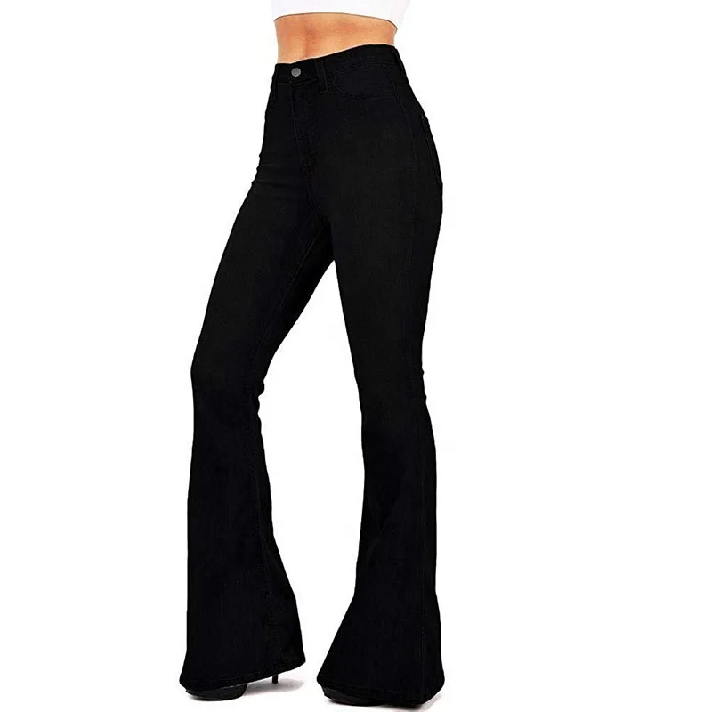  2020 fashion casual slim fit woman ladies jeans stretch high waist ripped skinny flare