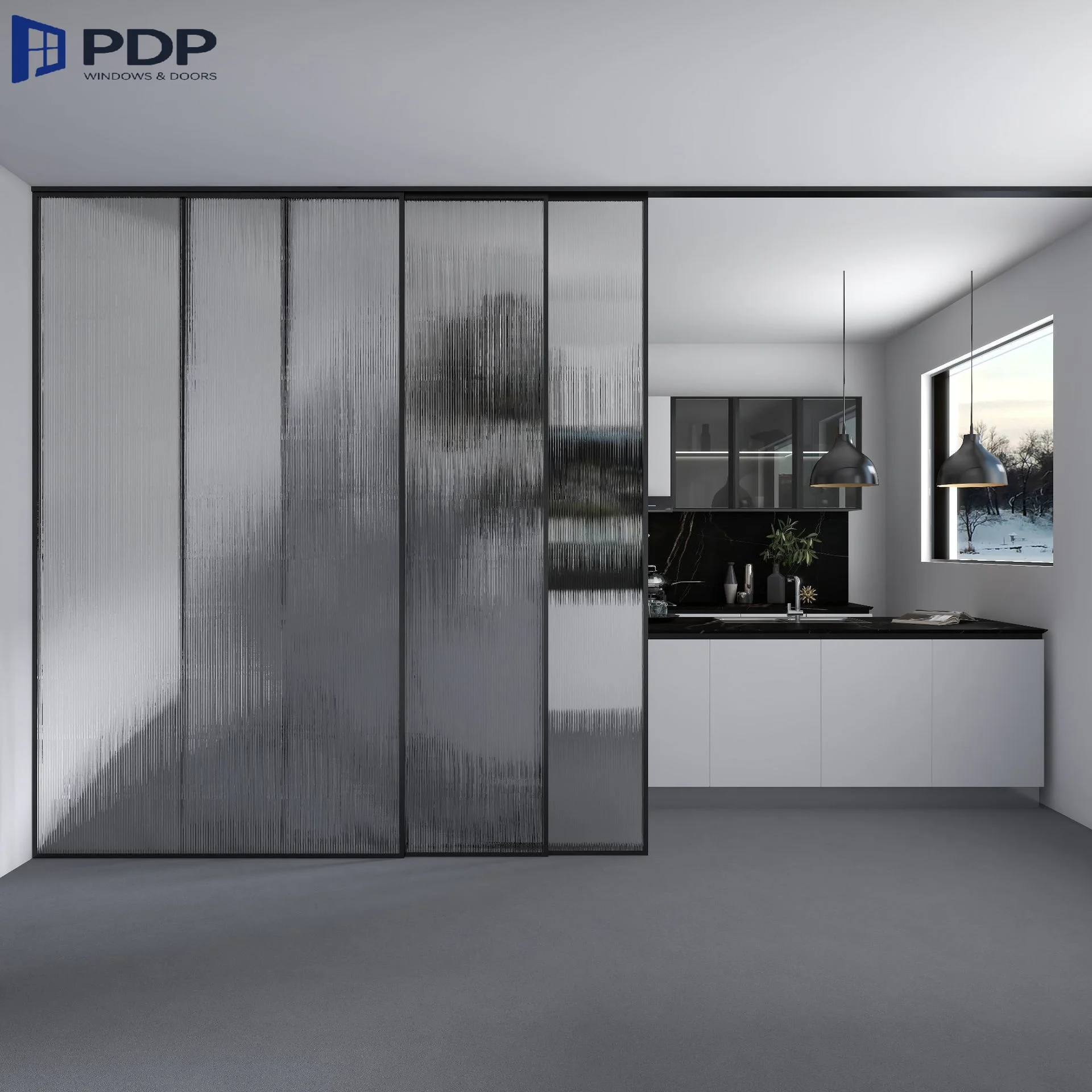 PDP Sliding Doors Custom Four Linkage Aluminium Alloy Sliding Door Houses Villa Aluminum Alloy Glass Sliding Doors for Interior
