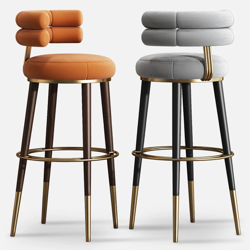 Custom Luxury Modern Counter Height Barstool Wooden hotel Kitchen Island High Chair pub Bar Stools For Restaurants