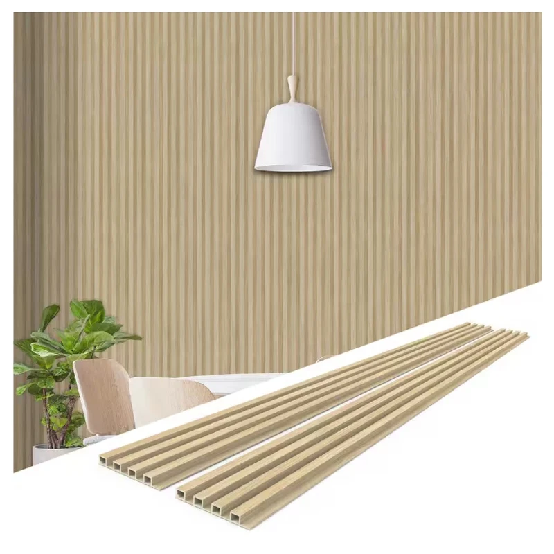 TUBO 6-Pieces Light WPC 3D Wood Wall Paneling Acoustic Slat Wall Panel for Interior Wall Decor