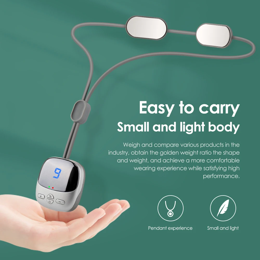 Cordless TENS Muscle Stimulator Pendant Micro Current Cervical Spine Massager EMS Pulse Neck Shoulder Massager with Heat