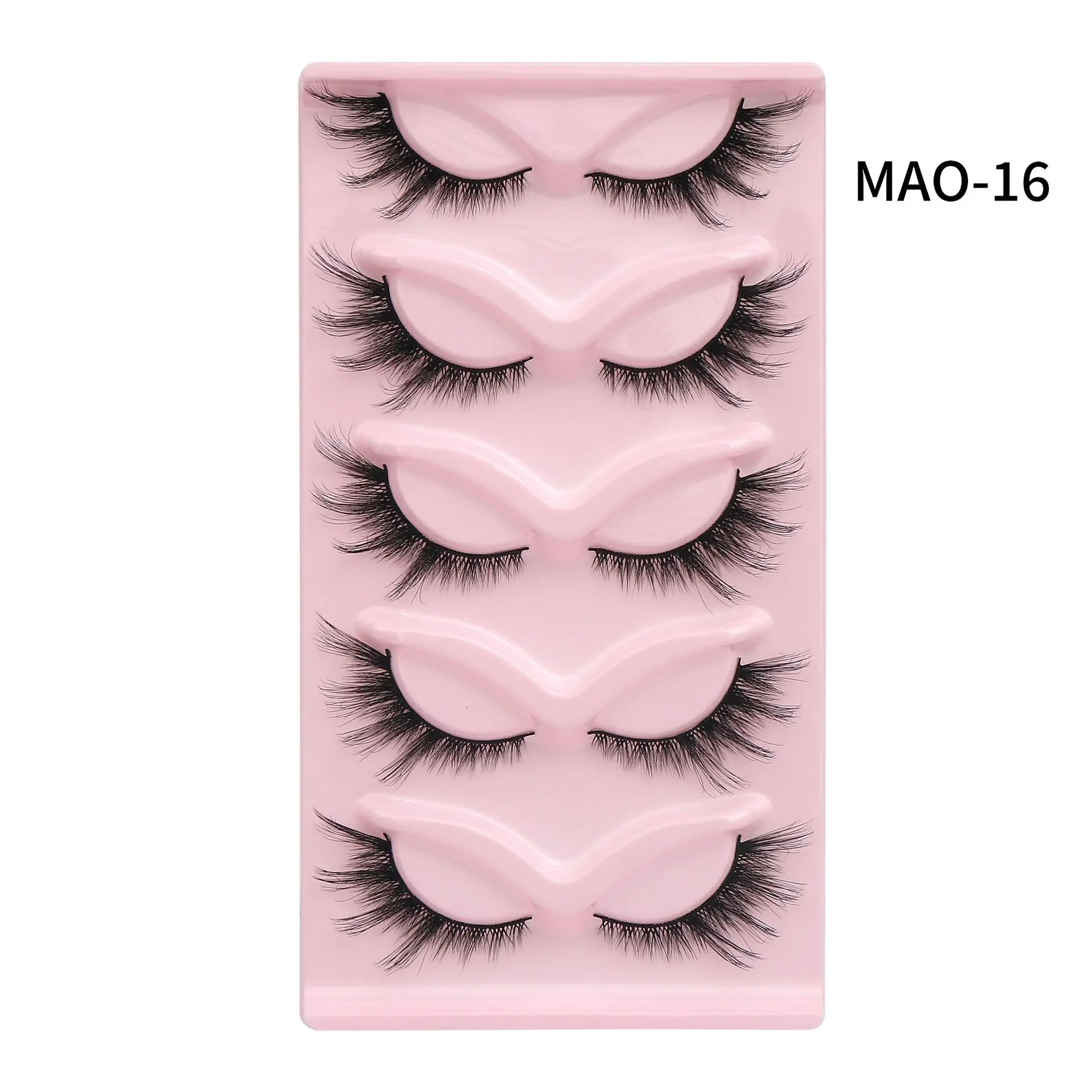 Fox Cat Eyelashes 8-13mm Cruely Free Faux Mink Eyelashes Natural Synthetic Mink Lash Wholesale Soft 3D Full Strip Eyelashes