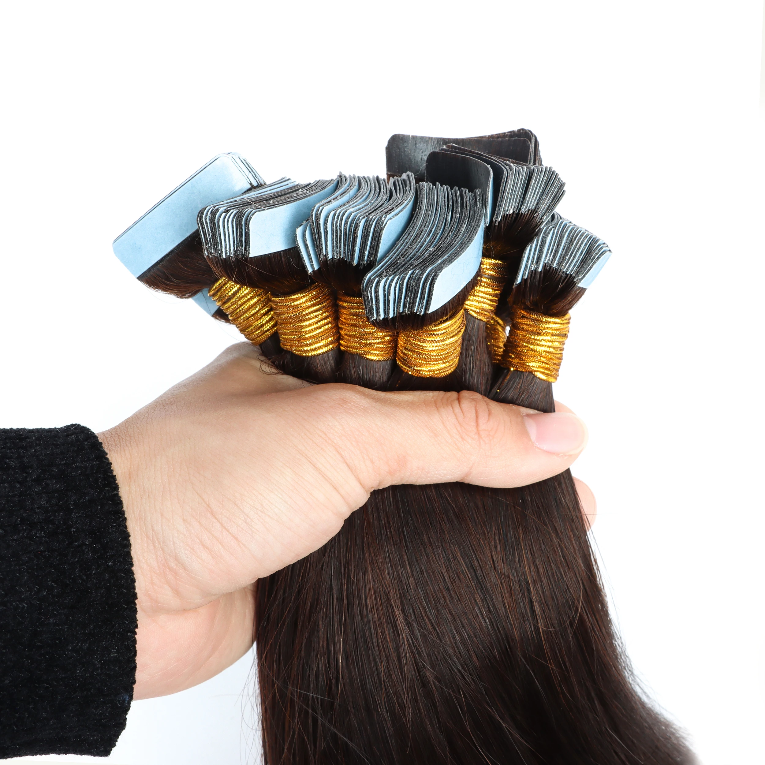 Raw Hair New Wholesale Supplier High Quality Double Drawn Long Seamless Tape In Hair Extensions 100human Hair Extensions