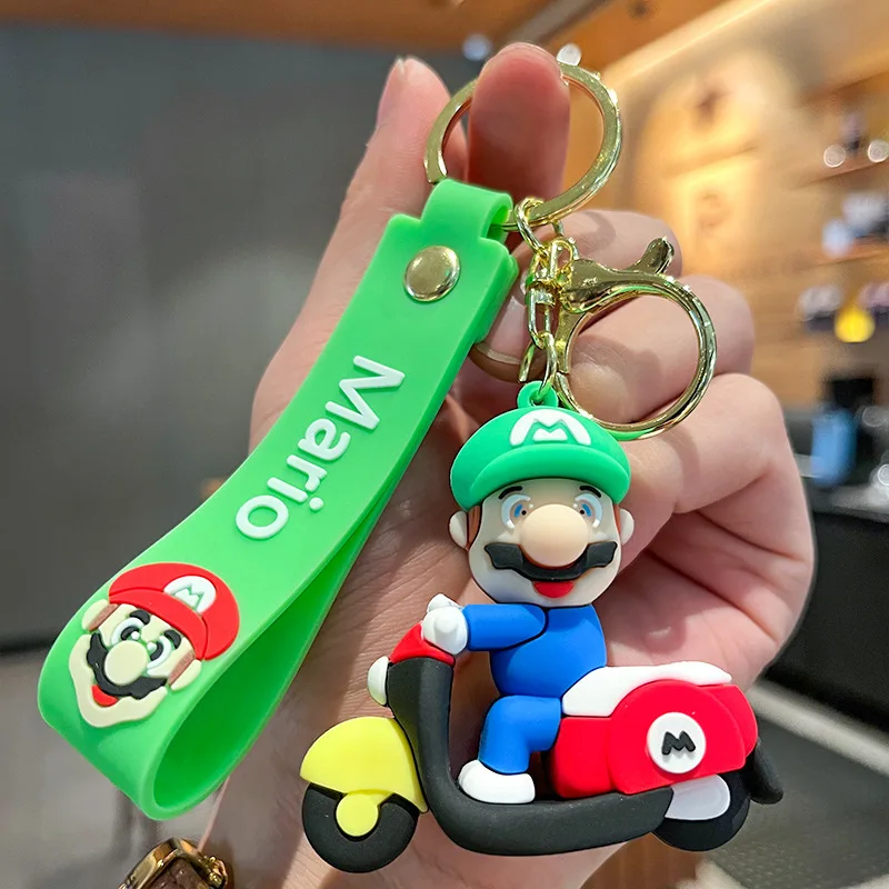 3D Lovely Cartoon Mario Toad Keychain Knapsack Pendant Car Key Accessories Kids Gifts Toys Key Chain Custom Key Rings Decoration