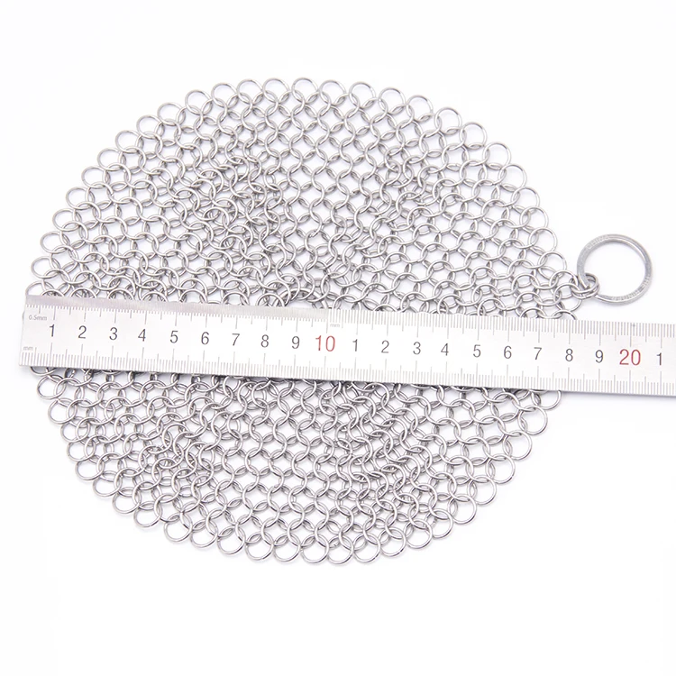 Чугунный очиститель из нержавеющей стали, кухонный скруббер Chainmail