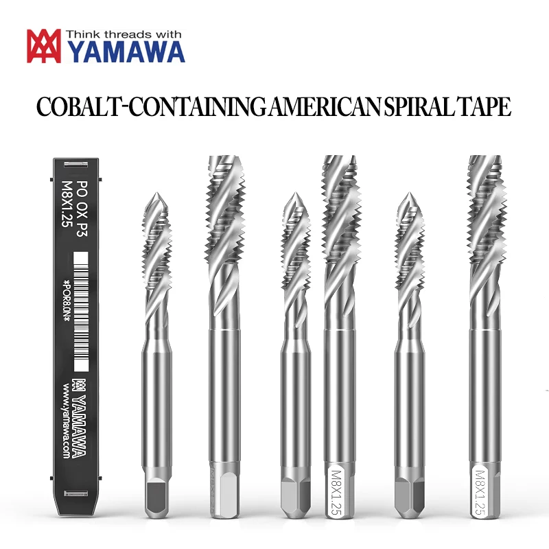 Japanese imported YAMAWA American standard spiral machine taps with cobalt, SP type, 1/4-20 3/8UNC UN British system taps