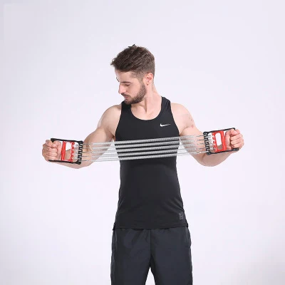 Hot Selling Exerciser-Spring Chest Expander, Hand Grip Strengthener, Pedal Pull Rope Band Fitness Equipment with 5 Metal Spring