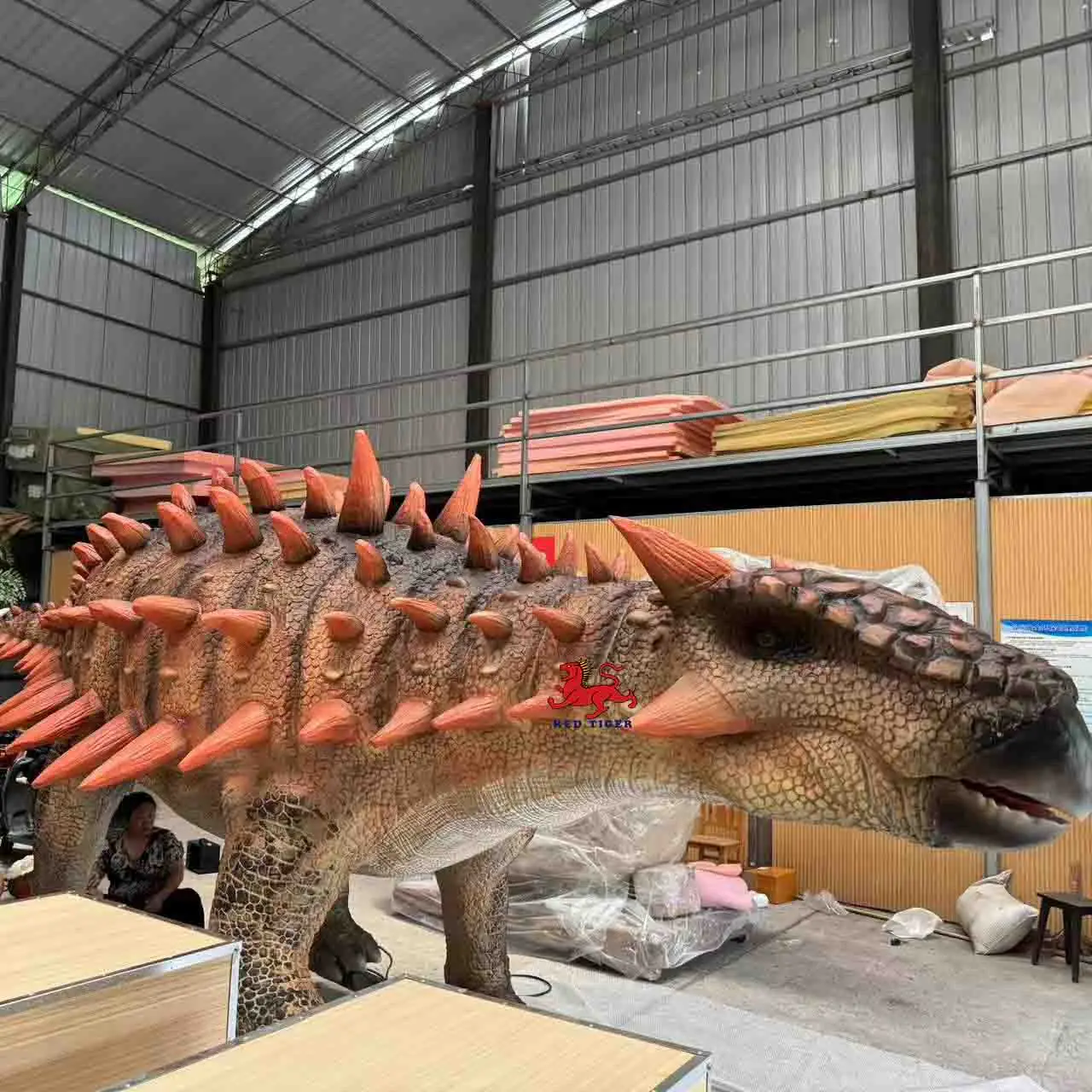mechanical  dinosaurs animatronic ankylosaurus dinosaur model statue life size sculptures for dinosaur park adventure park