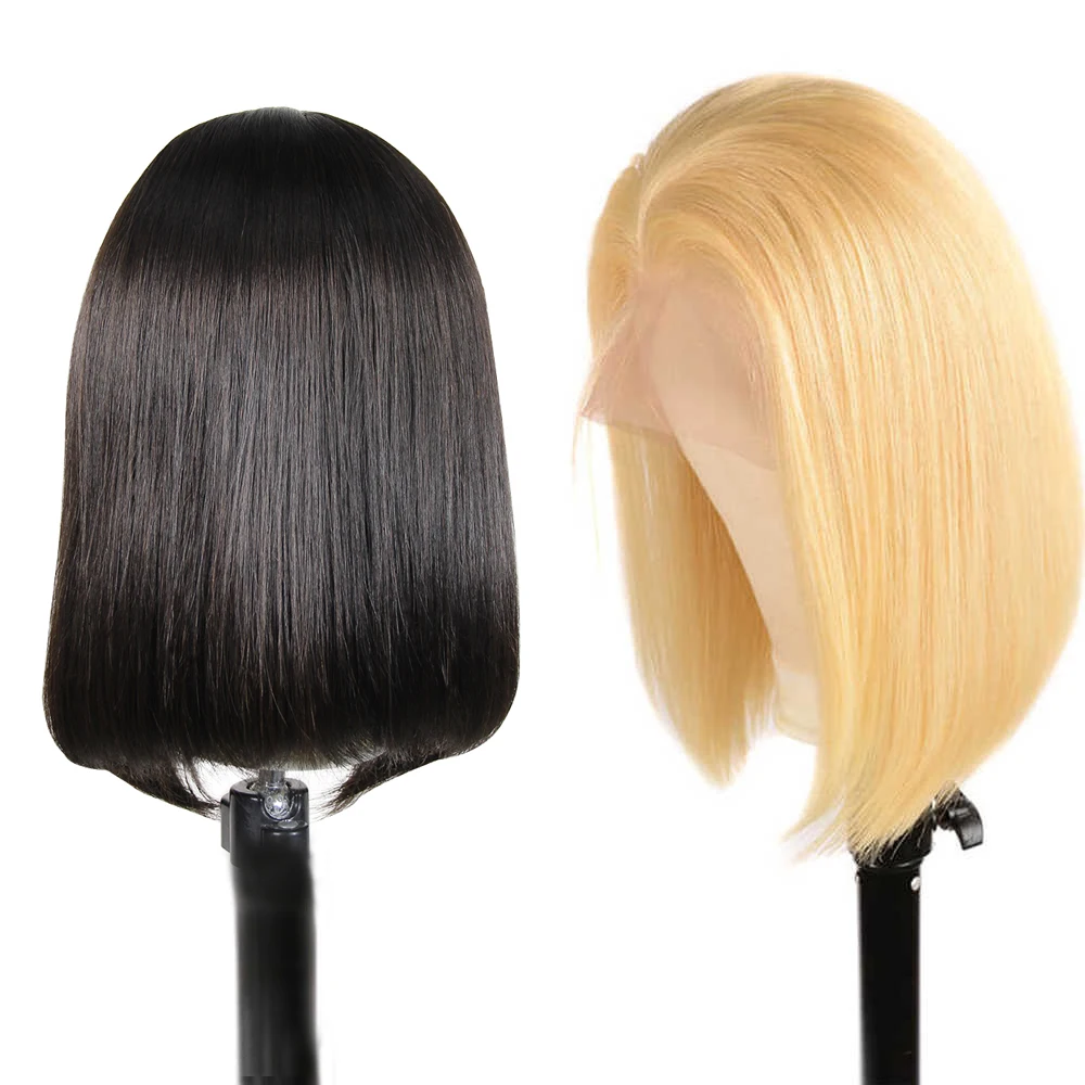 red grey short 613 brazilian ombre bob full lace frontal wig black women curly colored blonde bob lace front wig human hair