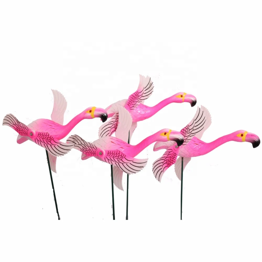 Osgoodway Good Quantity Cheap Hot Sale Plastic Pink Garden wind fans flamingo for Decor