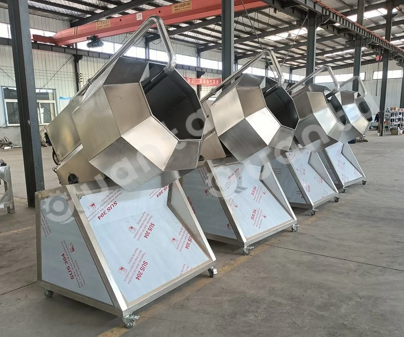 Octagonal Drum Peanut Puffed Corn Flavoring Coating Snack Food Potato Chips Seasoning Mixing Machine