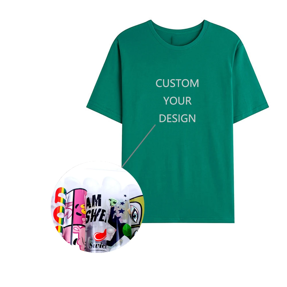 Hot selling custom designs iron on sticker transfer printing fabric plastisol heat transfers for t-shirt clothing press logo