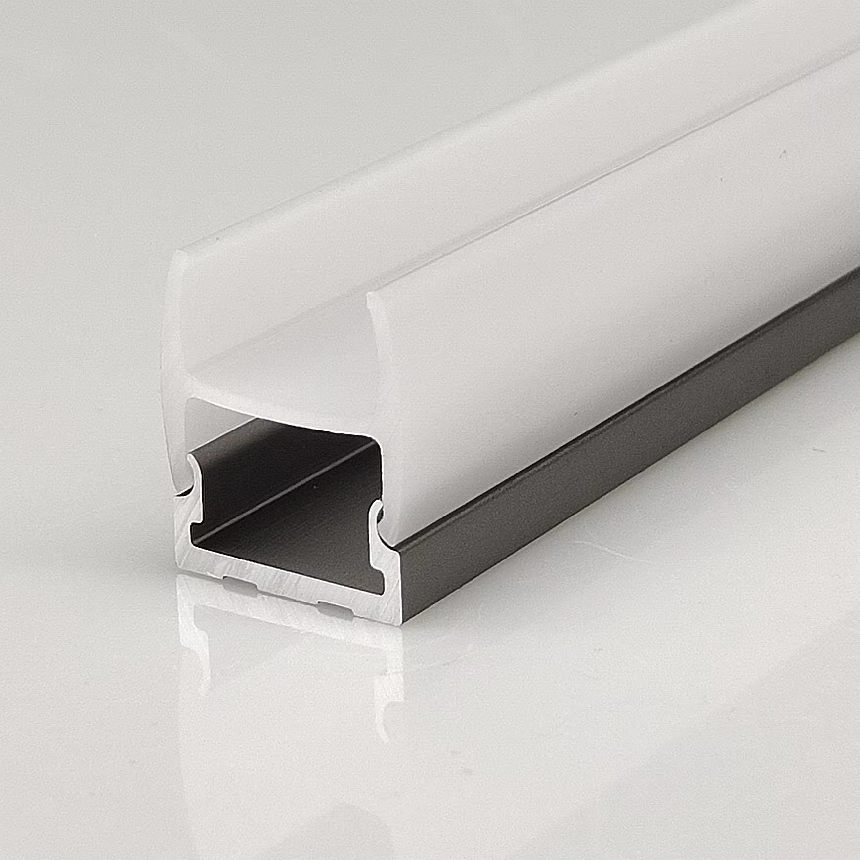 Aluminum LED profile display cabinet Cabinet light path laminated hard light strip aluminum profile 12mm glass shelf light