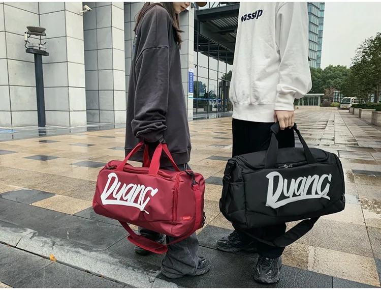 Travel Outdoor Duffel Bag with Shoe Compartment Cross-body Bag Fashion Custom Logo Letter Pattern Sport Gym Bags