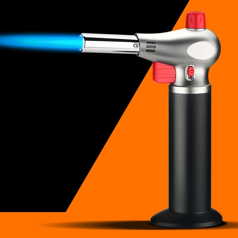 Cigar Blow Torch Gun BBQ Kitchen Smoke Metal Big  Welding Torch Lighter Cigarette Jet Flame Butane Gas Lighter Custom Logo