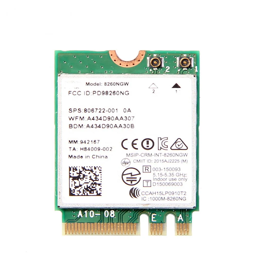 Беспроводная сетевая карта 8260 AC 8260NGW Двухдиапазонная 867 Мбит/с NGFF Wifi 8260ac 2.4ghz5ггц 802.11ac Blue tooth 4 2 для