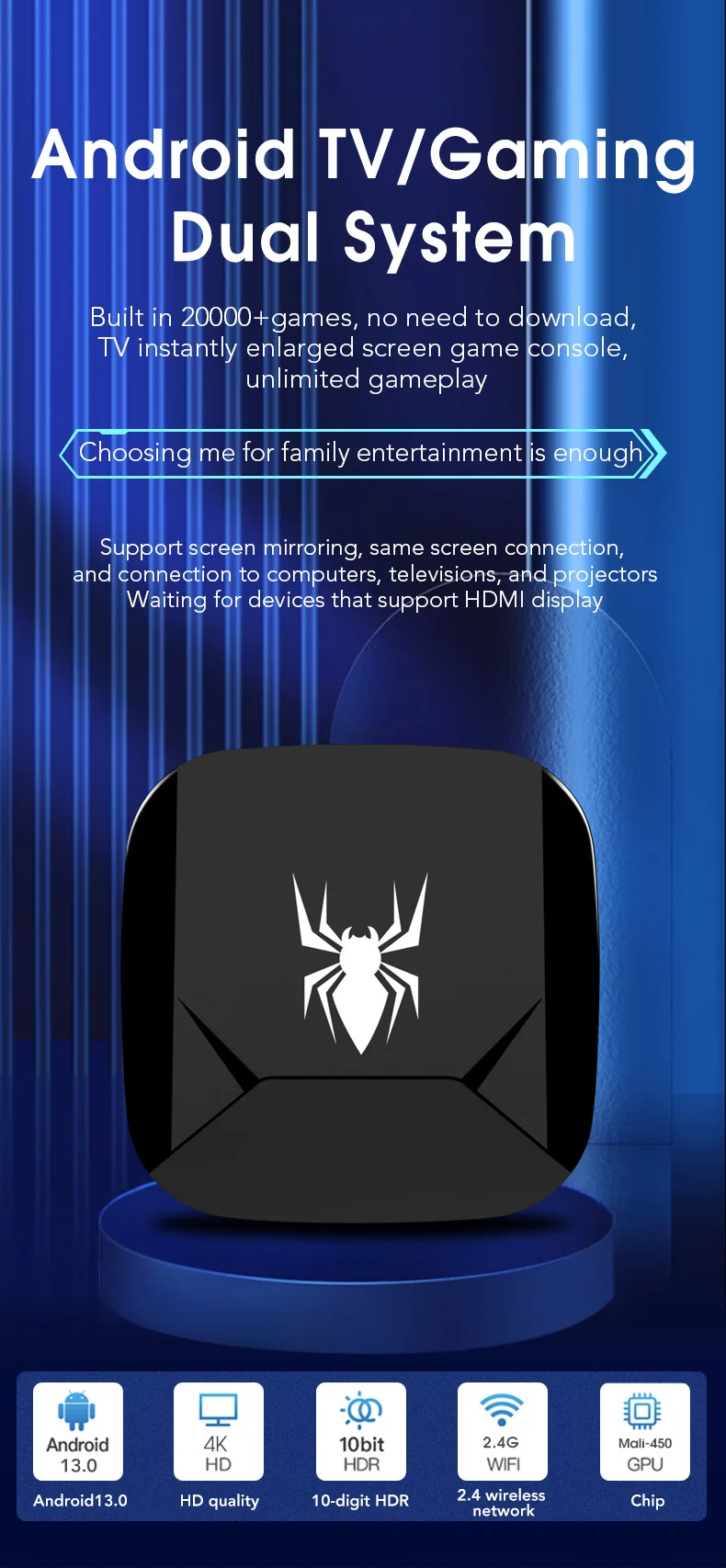X5 Game Stick 4K 64G 10000+ Games Retro Video Consoles Dual Wireless Controller HD compatible Mini TV Box for Android