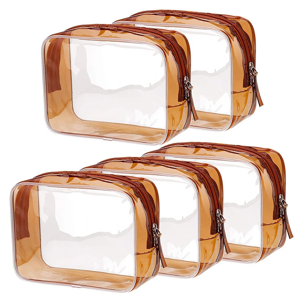 Custom Logo Promotion Zipper Transparent Clear Pvc Tote Travel Cosmetic Package Pouch Makeup Brush Bag Supplier Wholesale