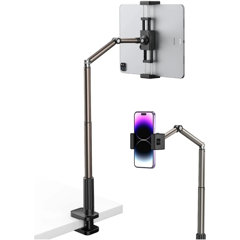 Flexible Lazy Long Arm Headboard Bed Gooseneck Overhead Mount Stand Mount Mobile Phone Tablet Holder for Video Recording