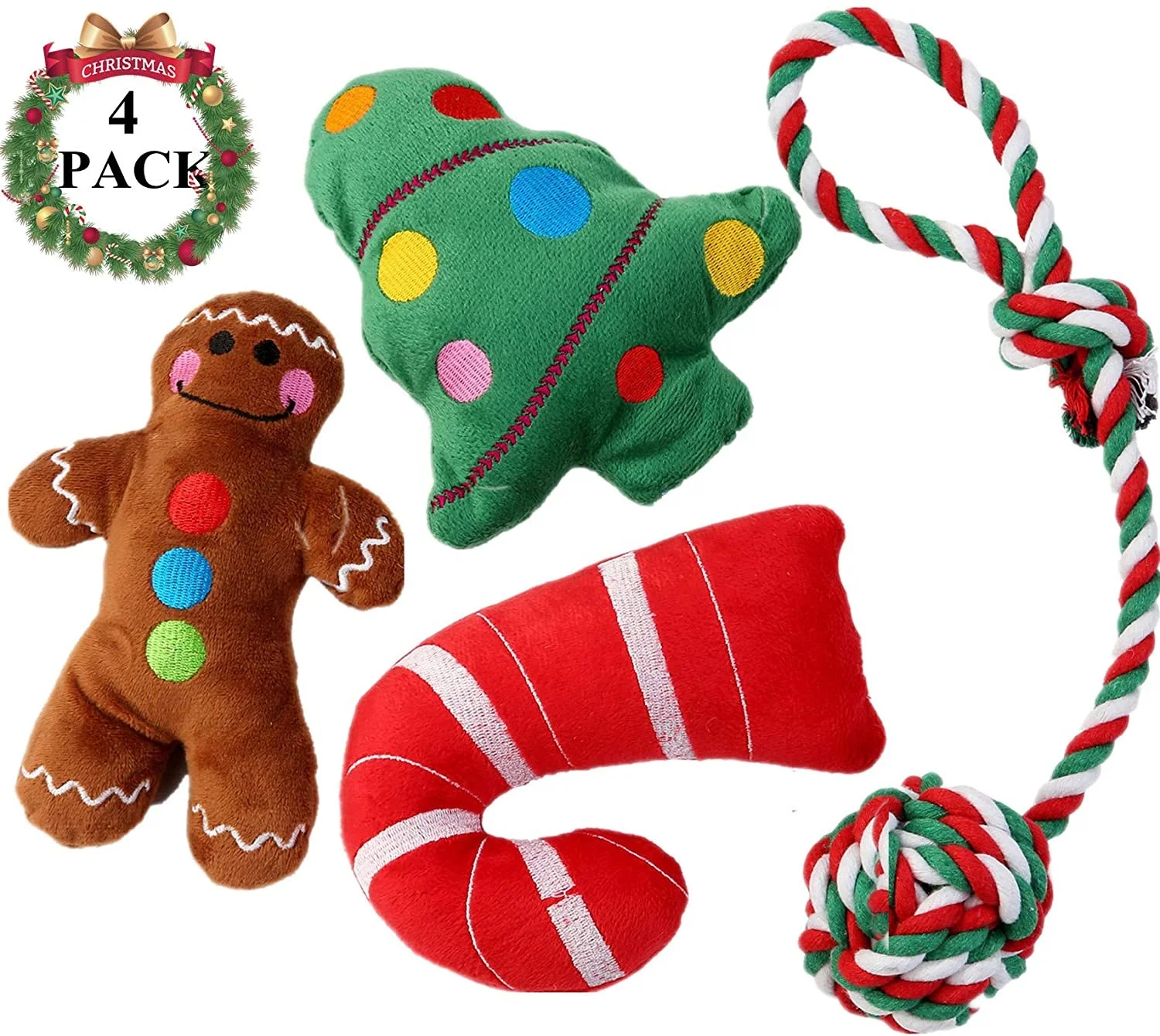 Christmas Dog Cat Toys Squeaky Plush pet Puppy Toys Playing Popular