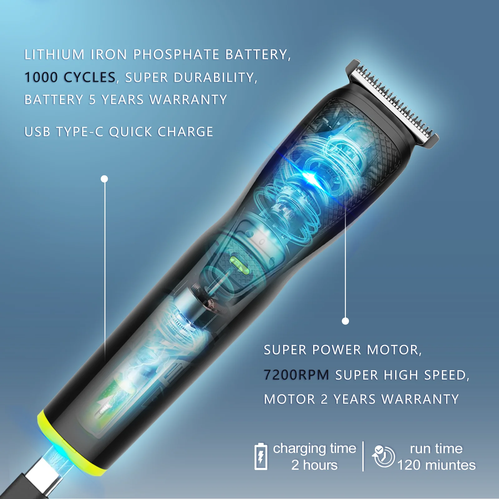 14in1 Professional USB Rechargeable Cordless Electric Body Hair Trimmer for Hair Clippers Machine wholesale