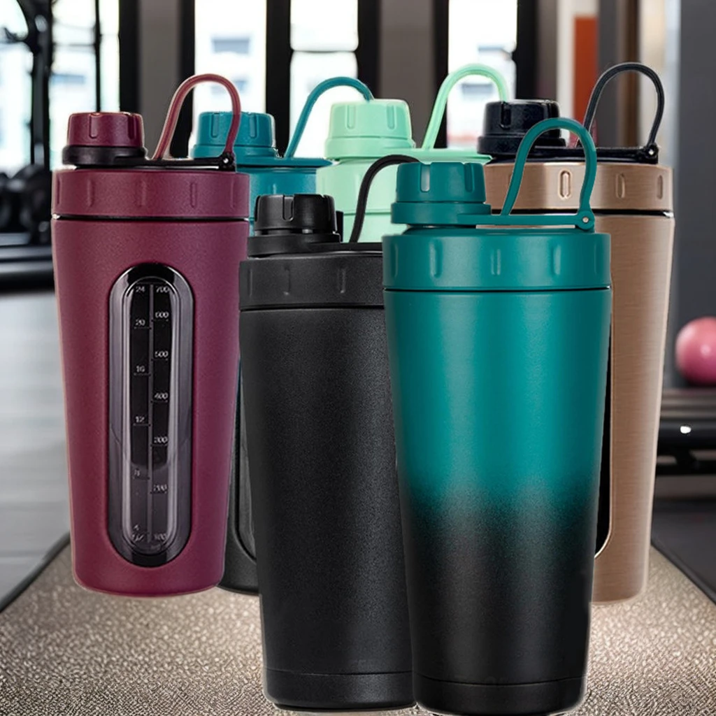 Wholesale Eco-Friendly Fitness Stainless Steel Shaker Double Wall 600ml Protein Tumbler Double Walled Coffee Water Bottles