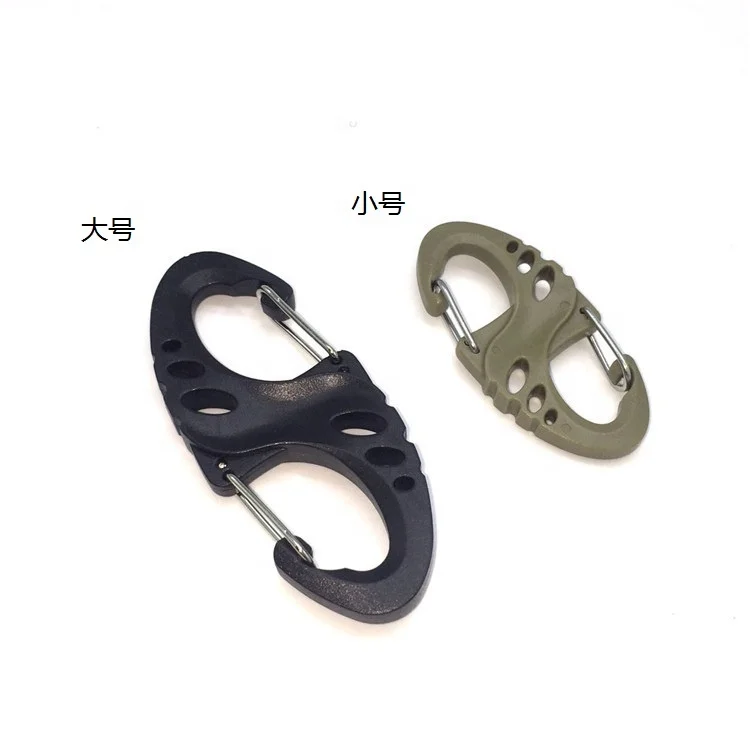 S Shape Snap Clip Plastic Keychain Tactical Camping Molle Backpack Hanging Carabine