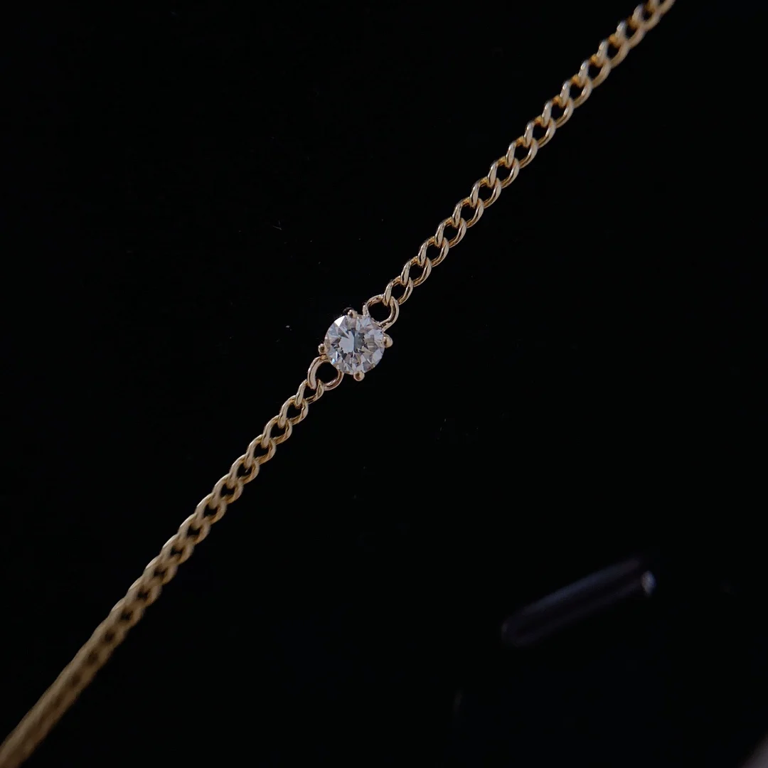 Wholesale 18k Real Gold Natural Diamond Au750 Thread Rose Luxury Initial Bracelet New Arrivals Fine Jewelry