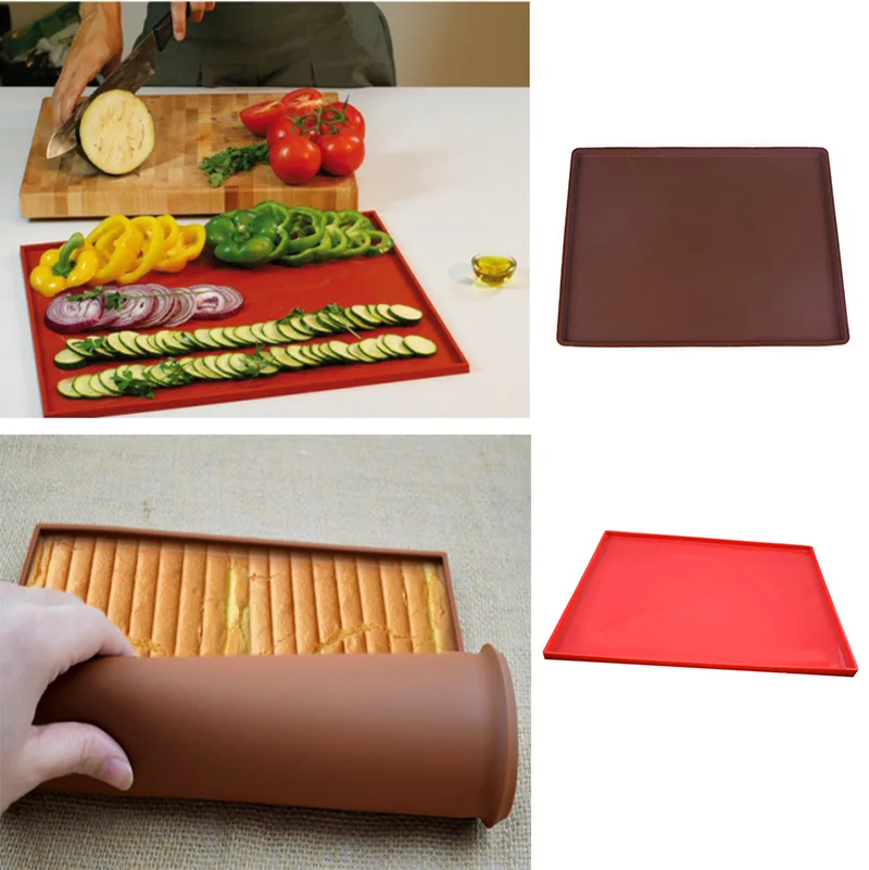 Silicone Swiss Cake Roll Pad for Baking Grill Barbecue Mat Essential Tool for Dishes & Pans