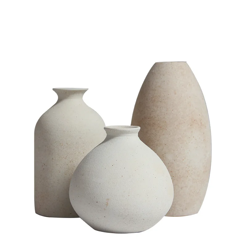 rustic nordic matte wabi-sabi retro antique terracotta chinese vintage simple flower clay modern ceramic vase