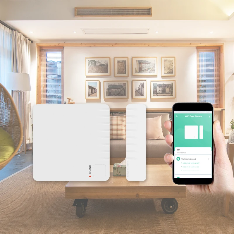 130DB Loud Sound TUYA App System WiFi Connection Door Window Sensor For Home Security Alarm