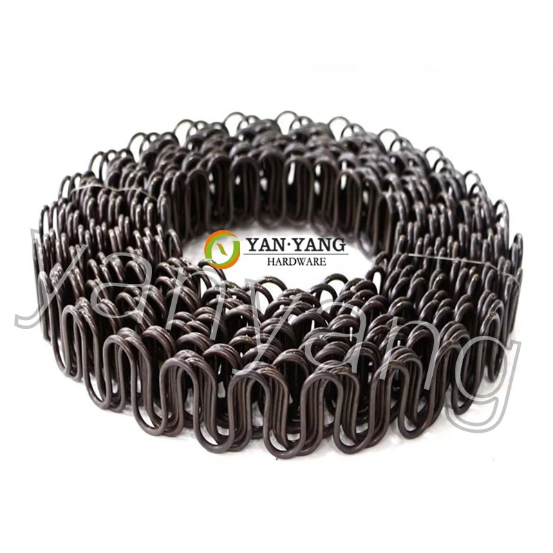 Yanyang customized 3.6mm antirust upholstery furniture cutting sinuous spring 3.4mm rolling curve zigzag inner sofa springs