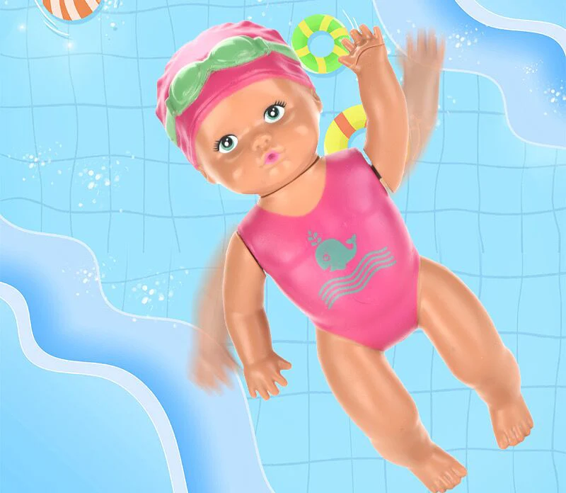 Cartoon Wind Up Toys Cheap Plastic Clockwork Mechanical 6 Inch Swimming Doll Wind Up Swing Toy Bathtub Toy