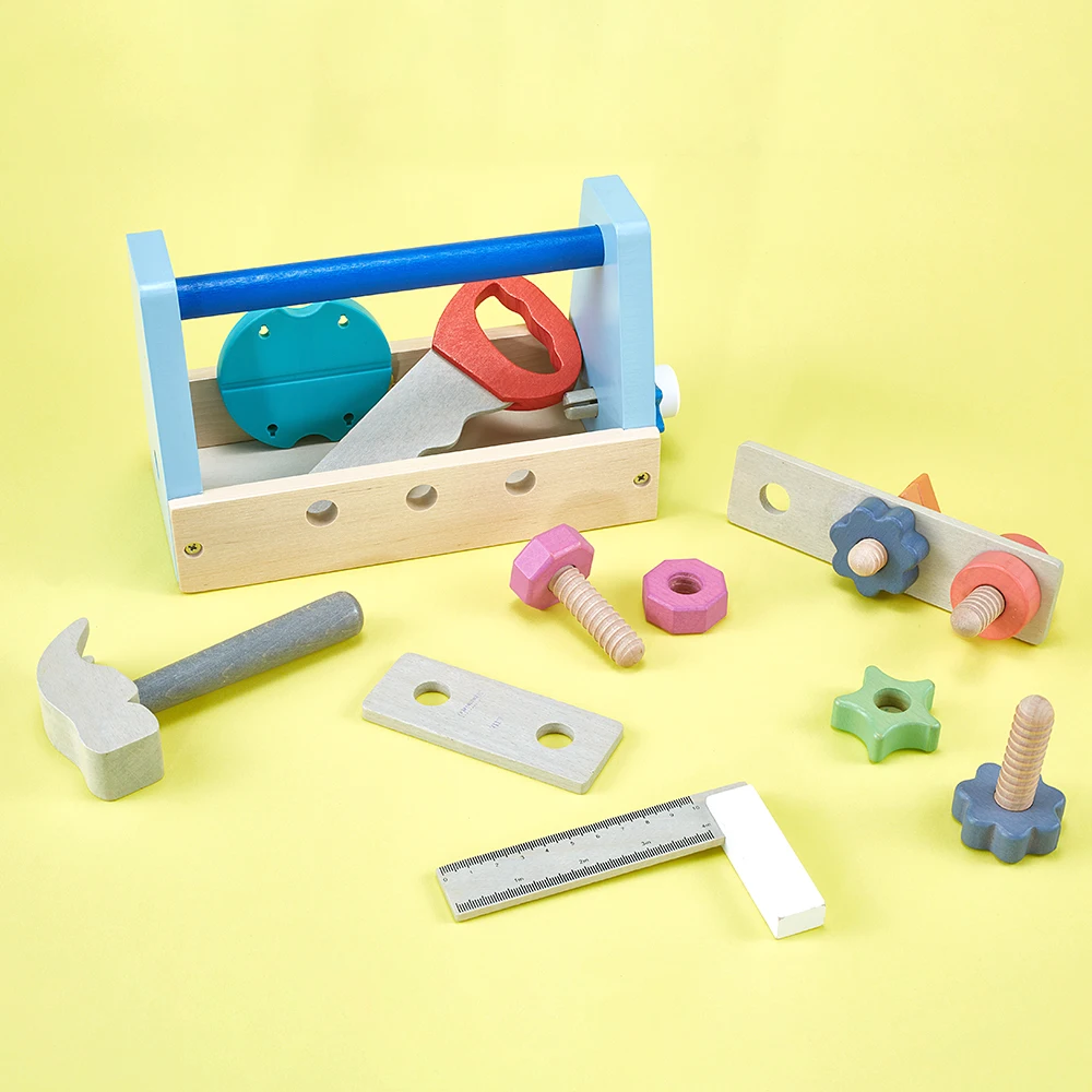 Non-Toxic Wooden Kit for Kids Cosplay Toys with Carry-On Repair Kit Tool Set for Boys Girls Hands-On Assembly Disassembly Toys