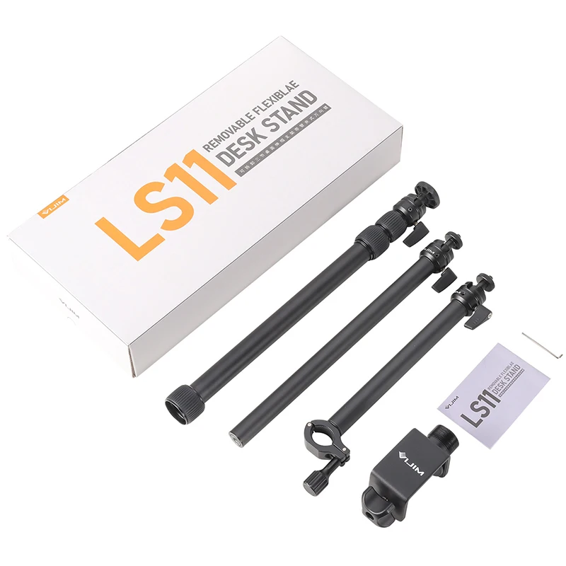 Vijim LS11 desk mount ring light stand Live stream equipment Broadcast mic stand 360 rotating Aluminium alloy camera stand