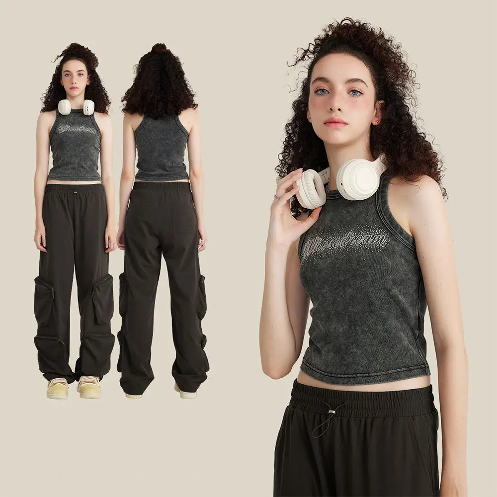 Ribbed Tank Top Women White Summer Casual Fitness Seamless Short Vest Candy Colors Knitted Shoulder Sexy Crop Top Women