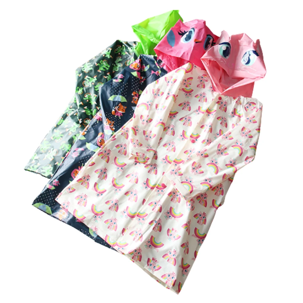 EVA high quality transparent cartoon cute children raincoat poncho kid raincoat