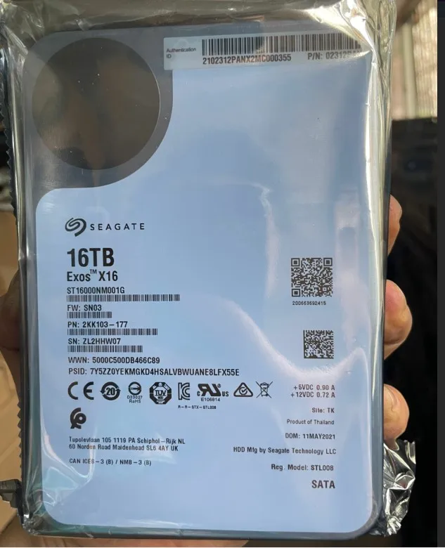 Для оригинальной оптовой цены Seagate exos x16 ST16000NM001G ST16000NM003G 16TB SATA 6G 7 2 K 3 5 inch HDD 512e 4kn