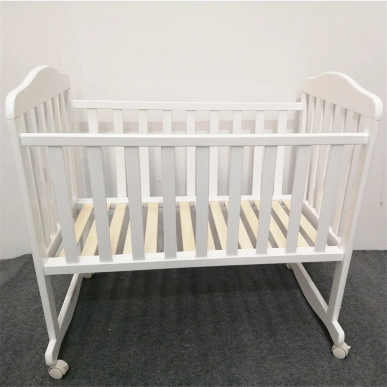 Dropside Practical Newborn Baby Cot Folding Baby Cribs Swing Bed