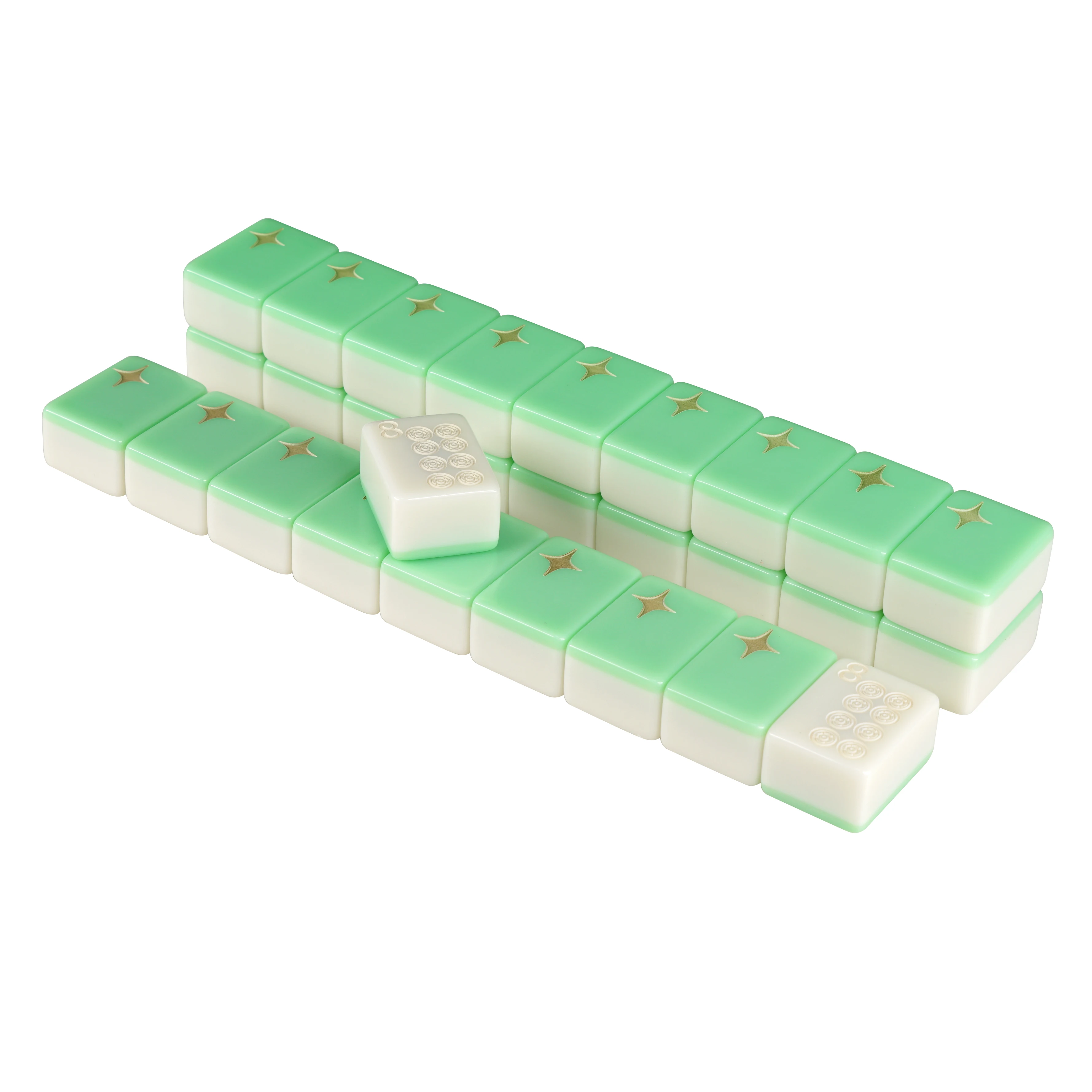 Green Large Sizes Magnet Mahjong Tiles for Casino Gambling and Family Entertainment Games Automatic Mahjong Table Games