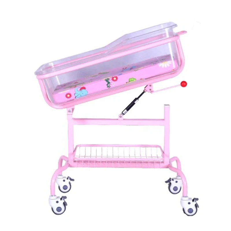 WEGO New Style Manual Adjustable Baby Crib Hospital Stainless Steel Baby Cot Baby Bed