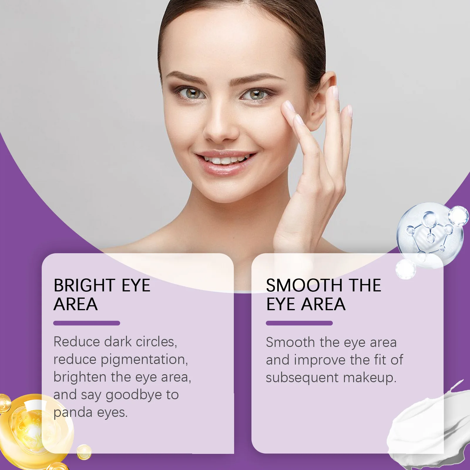 Effective antioxidant, moisturizing and hydrating eye area skin moisturizing massage care eye cream